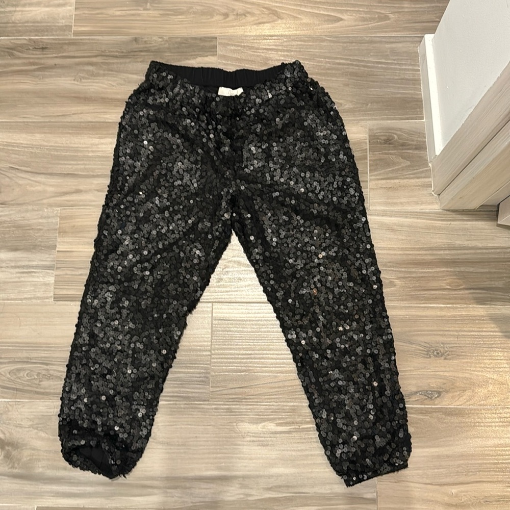 Joie Black Sequin Joggers NWT Size Small